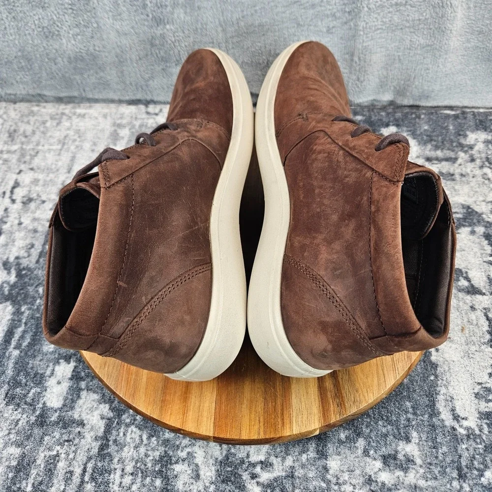 Ecco Soft 7 Chukka Boots Mens 10 Brown Leather Ankle Casual Shoes Sneakers